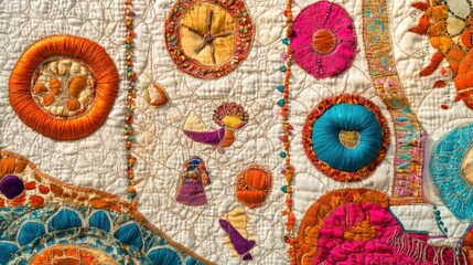Leinwandbilder - Detailed textile artwork from South Asia, no people present, with space for text or design elements.