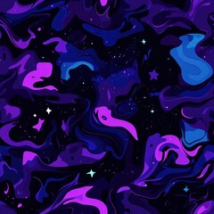 Wall Mural - galactic dreamscape: vibrant celestial seamless pattern illustration