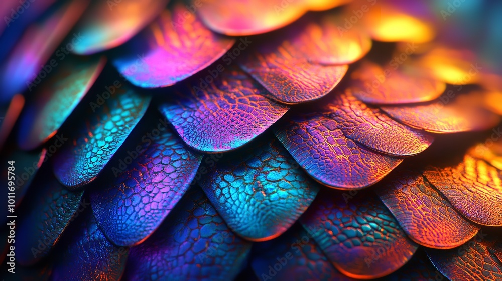 Iridescent Reptile Scales: Detailed Lizard Skin Texture on a High ...