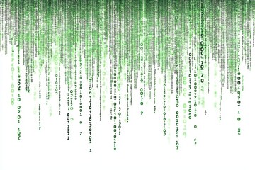 Canvas Print - Digital matrix background with flowing green binary code, symbolizing technology, cybersecurity, and data. Ideal for tech-themed projects.