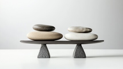 Zen Stones Balanced on a Slate Platform