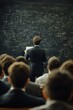 © Dmitry - A dedicated educator stands before a chalkboard, articulating intricate mathematical concepts while a captivated audience listens intently, absorbing knowledge
