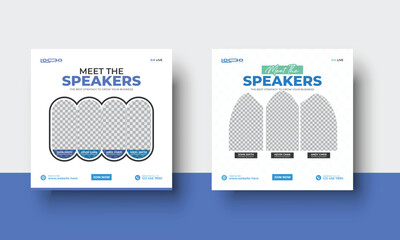 Wall Mural - meet the speaker's social media post template, business meetup social media post template