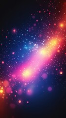 Wall Mural - Abstract background with colorful particles flowing in cyberspace
