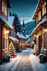 Wall Mural - christmas winter cozy background christmas background ultra realistic photorealistic picturesque sce