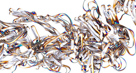 Poster - A vibrant abstract swirl of iridescent fabric The colors are flowing and dynamic
