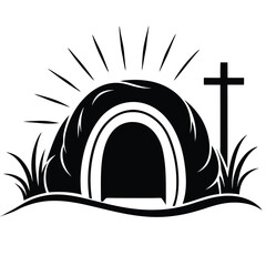 Empty tomb vector silhouette