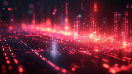 Poster - Vibrant, abstract digital waveforms visualize sound through colorful patterns