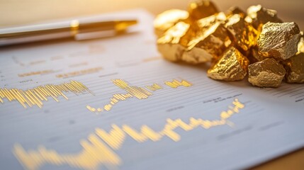 Aufkleber - Gold Investment Trends and Financial Analysis Graphic