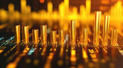 Poster - Golden Financial Data Visualization Background