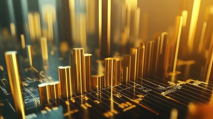 Poster - Golden Financial Data Visualization Background