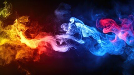Poster - Colorful Smoke Patterns in Dark Background