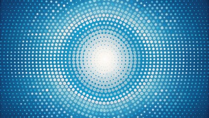 Canvas Print - Blue dotted pattern creating a hypnotic circular effect.