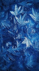 Wall Mural - A beautiful abstract design featuring blue leaves, creating a tranquil and serene background suitable for various artistic projects.
