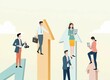 © Yuudaishin - Business Growth and Success Concept - Team with Rising Arrows