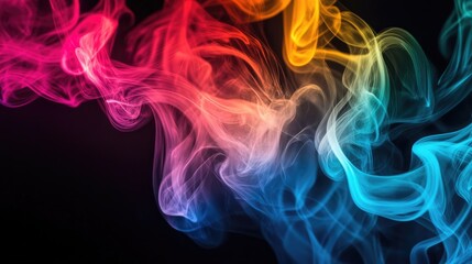 Poster - Colorful Smoke Swirls on Dark Background