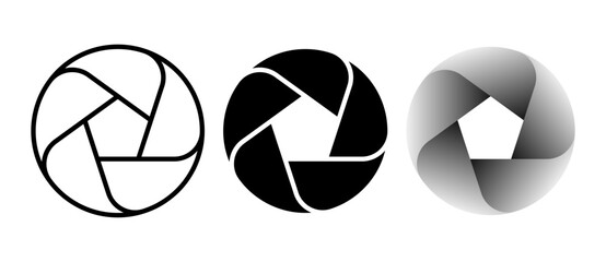 Fototapete - Set of circles with lines and gradient. A spiral with rounded ends in a circle as an icon, logo or symbol. Dynamic design element with 5 parts.