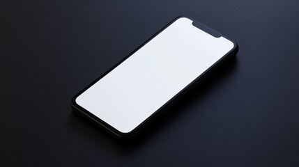 Poster - A blank smartphone lying on a dark surface, ready for use or display.