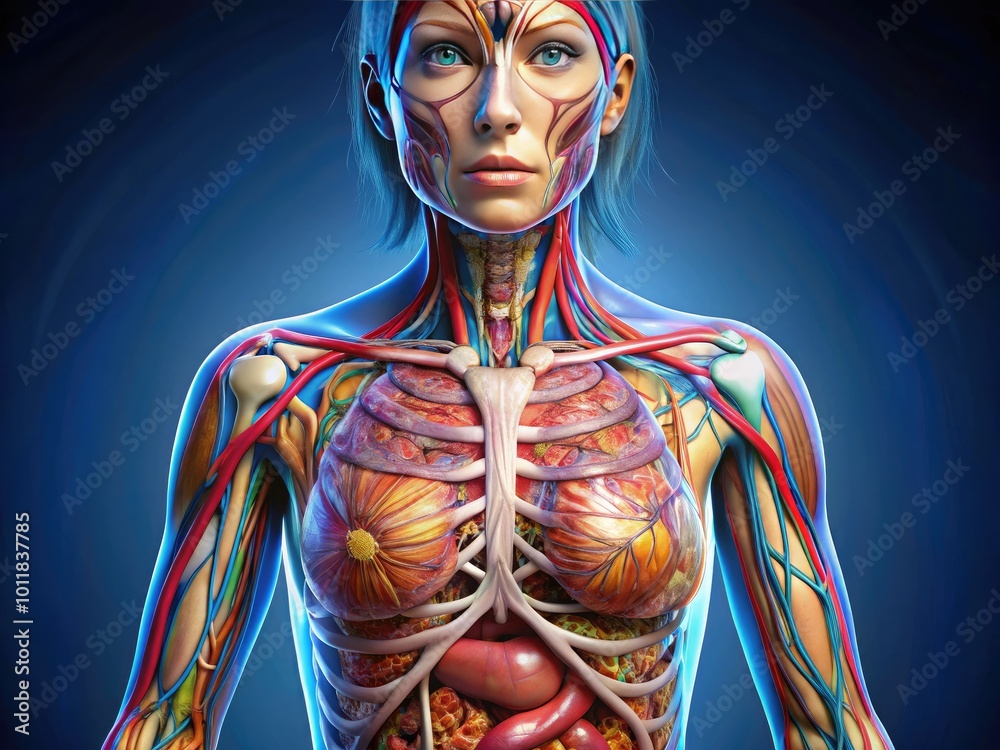 Anatomical Diagram of the Female Body Showing Organs, Systems, and ...