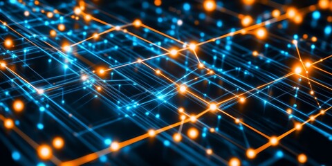 Poster - Neuron-to-Computer Connection: Depict the connection between biological neurons and a digital computer interface, where glowing signals travel between the brain and a tec