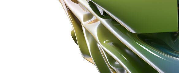 Poster - A swirling iridescent liquid creates an abstract otherworldly landscape