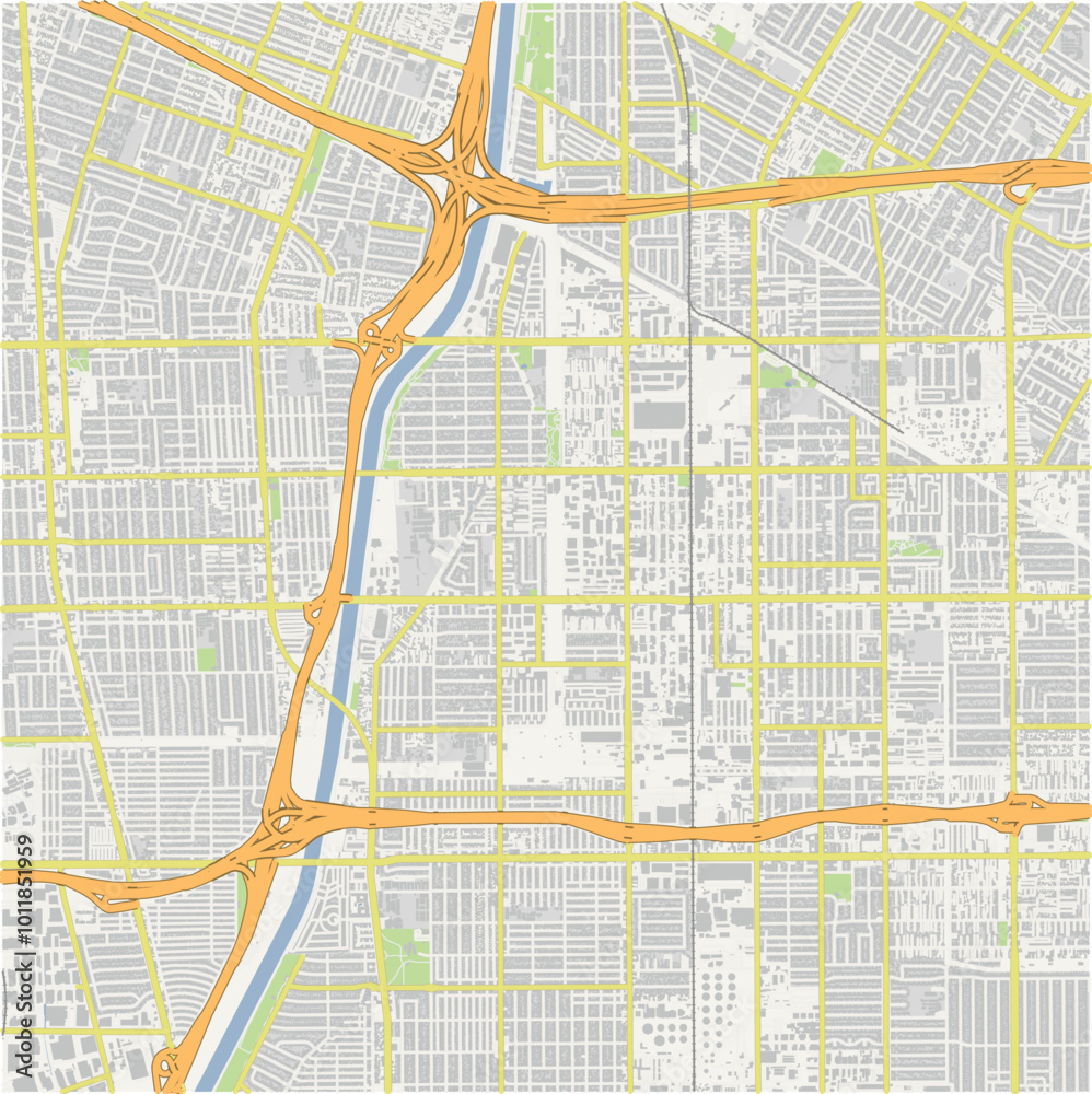 Map of Paramount in California in a normal road map style. Contains ...