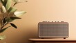© Hansa & Party - A retroinspired compact speaker with a gridpatterned grille, blending seamlessly into a room decorated in 1970s decor