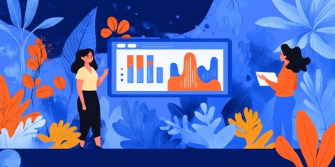 Fototapete - Aligning Business Goals with Digital Initiatives: Depict a business meeting where teams align their goals with digital initiatives, showcasing collaboration and strategic
