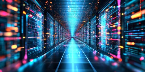 Poster - Data Migration Difficulties: Illustrate the complexities involved in data migration to a data warehouse, showing issues like data loss, downtime, and compatibility concer