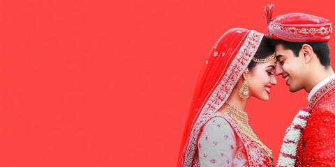 Poster - Couples in Traditional Attire: Illustrate couples in cultural attire celebrating their love during traditional ceremonies or festivals.