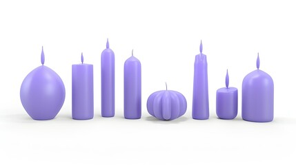 Sticker - 3D printed candles in lavender color