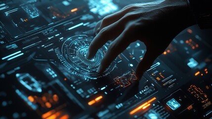 Poster - Futuristic Interface with Interactive Touch Screen