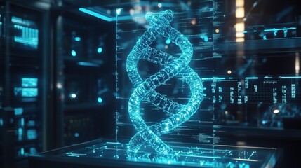 Poster - Futuristic 3D Visualization of DNA Structure