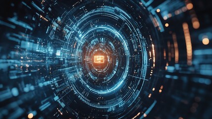 Poster - Futuristic Data Visualization with Circular Patterns
