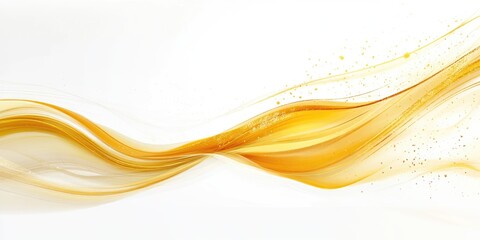 Elegant Gold Abstract Wave Design on White Background