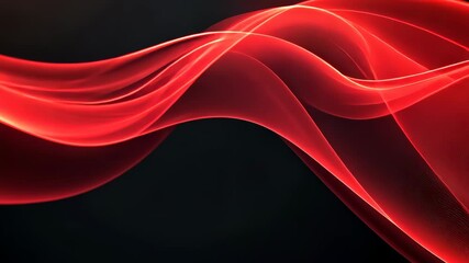 Aufkleber - Red abstract wave on black background, digital art concept
