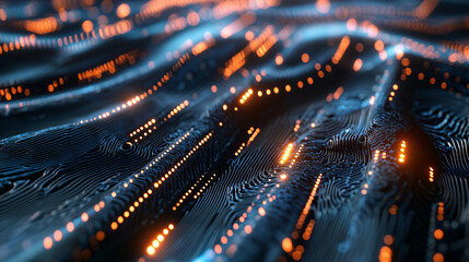 Digital backdround ideal for technological operations, neural networks, AI, data transmission and encryption, digital archives, audio and visual representations, scientific research