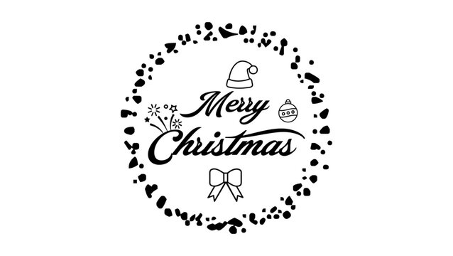 Christmas vector text Calligraphic Lettering Font vintage on wehite background. 
