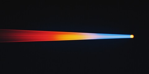 Wall Mural - one multicoloured beam of light against black background