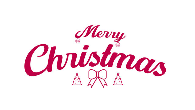 Christmas vector text Calligraphic Lettering Font vintage on wehite background.