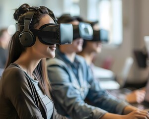 Poster - virtual reality economics classroom students run simulations of economic policies and strategies