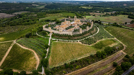 Canvas Print - view of the city, Monteriggioni, Italy