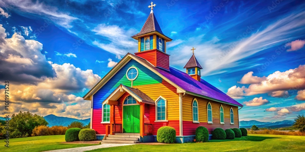 Church Building Colorful Examples Colorful and Creative Church Clip Art for Religious Themes, Worship ...