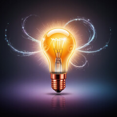 Glowing light bulb fuels ideas of innovation