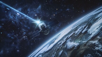 Poster - Futuristic Probe Relaying Interstellar Images and Data via Powerful Laser Communication Link with Earth in Distance