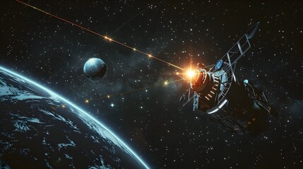 Poster - Futuristic Probe Relaying Data from Distant Star System to Earth via Powerful Laser Communication
