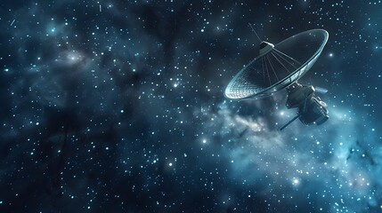Poster - Advanced Space Probe Transmitting Data from Distant Star System to Earth