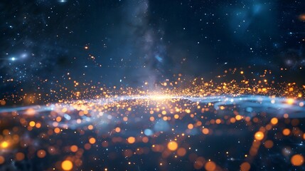 Poster - Interstellar Communication Network of Glowing Light Beams Across the Galaxy