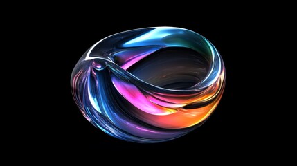 Iridescent background crystal glass abstract shape