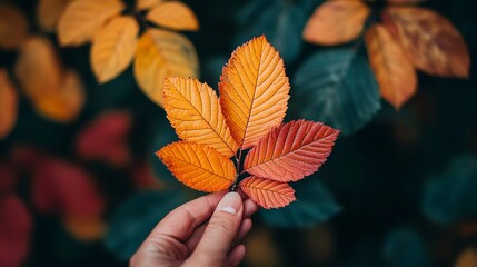 The beauty of nature, with leaves changing colors, is highlighted against a dark background.